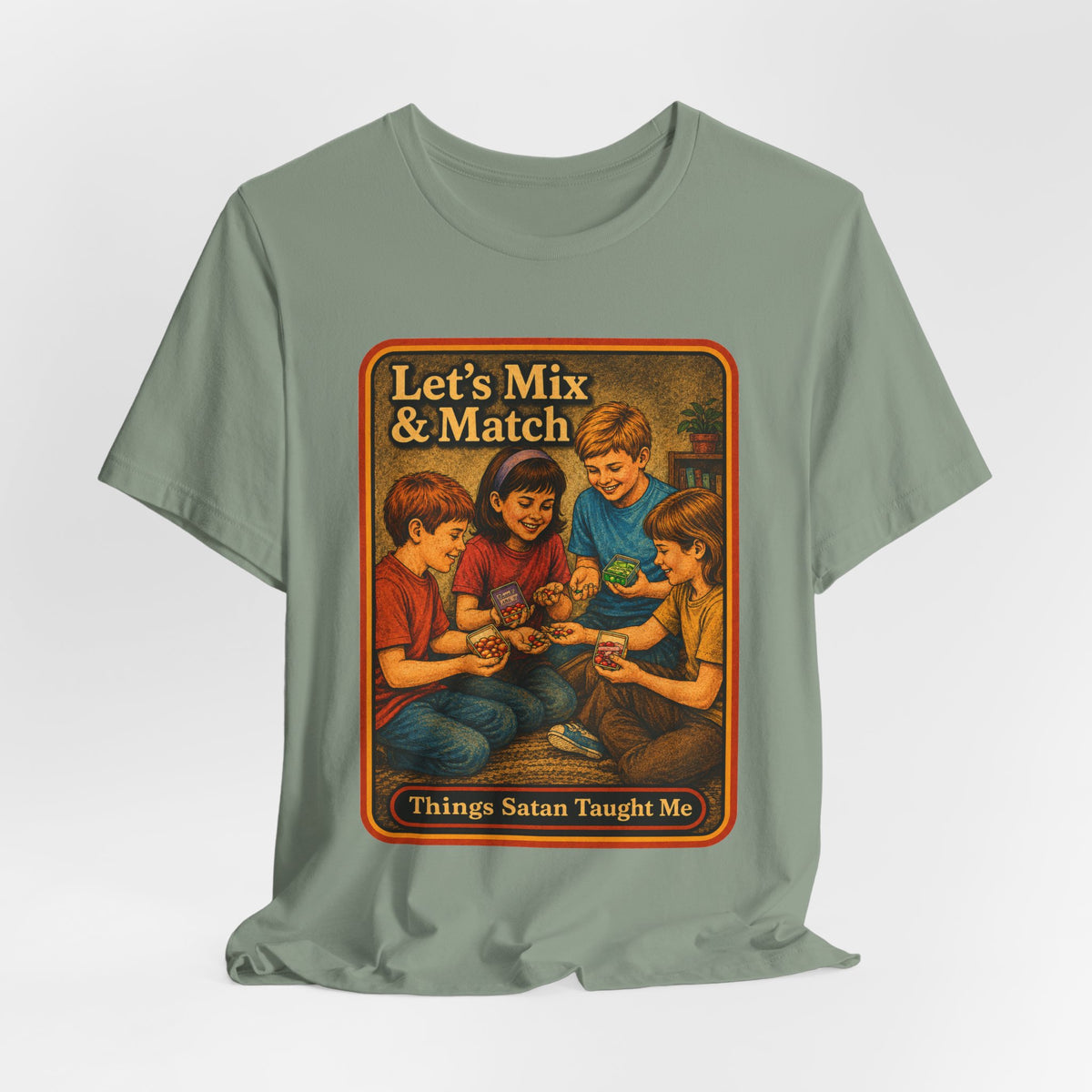 Let's Mix And Match Unisex Tee in Sage, view 4