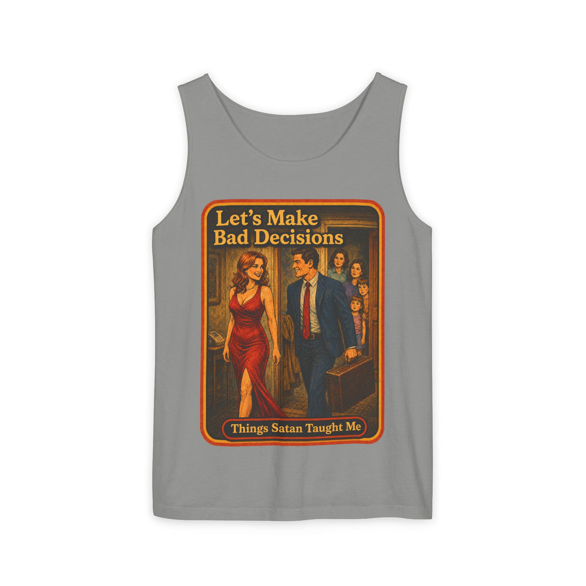 Let's Make Bad Decisions Wife Beater in Granite, front