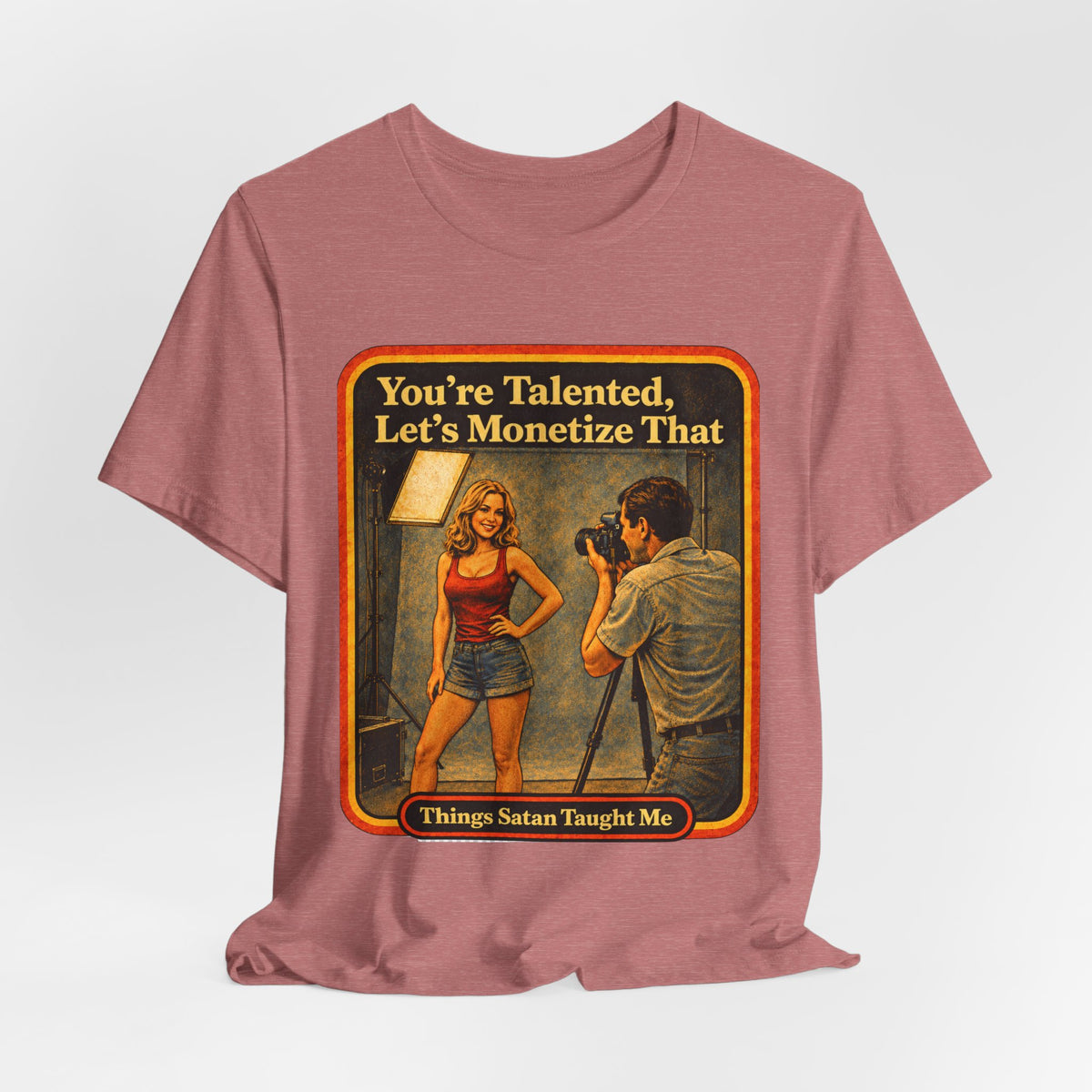 You're Talented, Let's Monetize That Unisex Tee in Heather Mauve, view 4