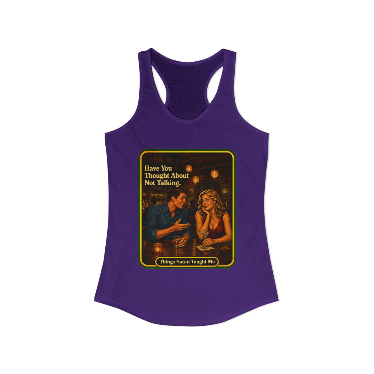 Have You Thought About Not Talking Racerback Tank in Purple Rush, view 2