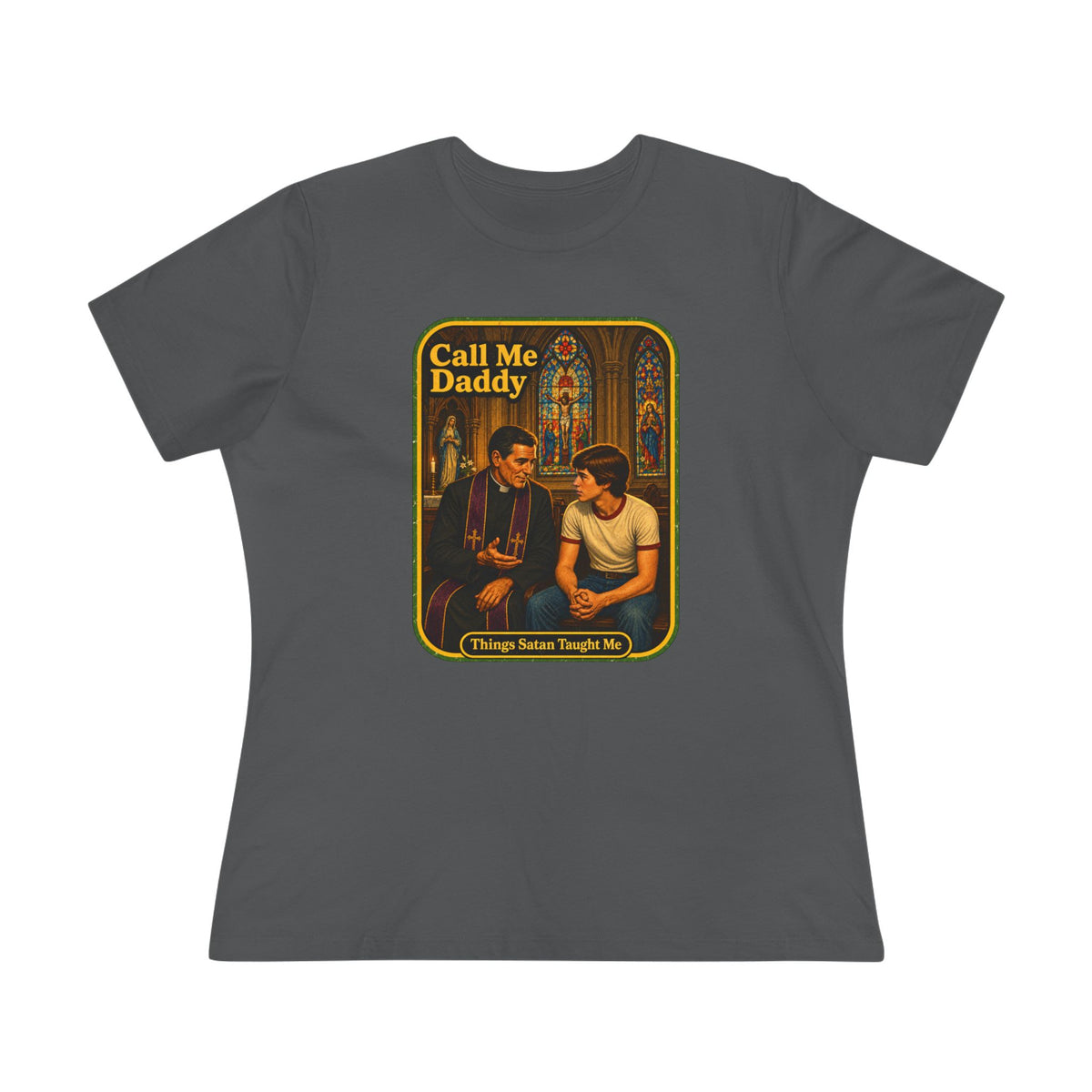 Call Me Daddy Women's Tee in Asphalt, front