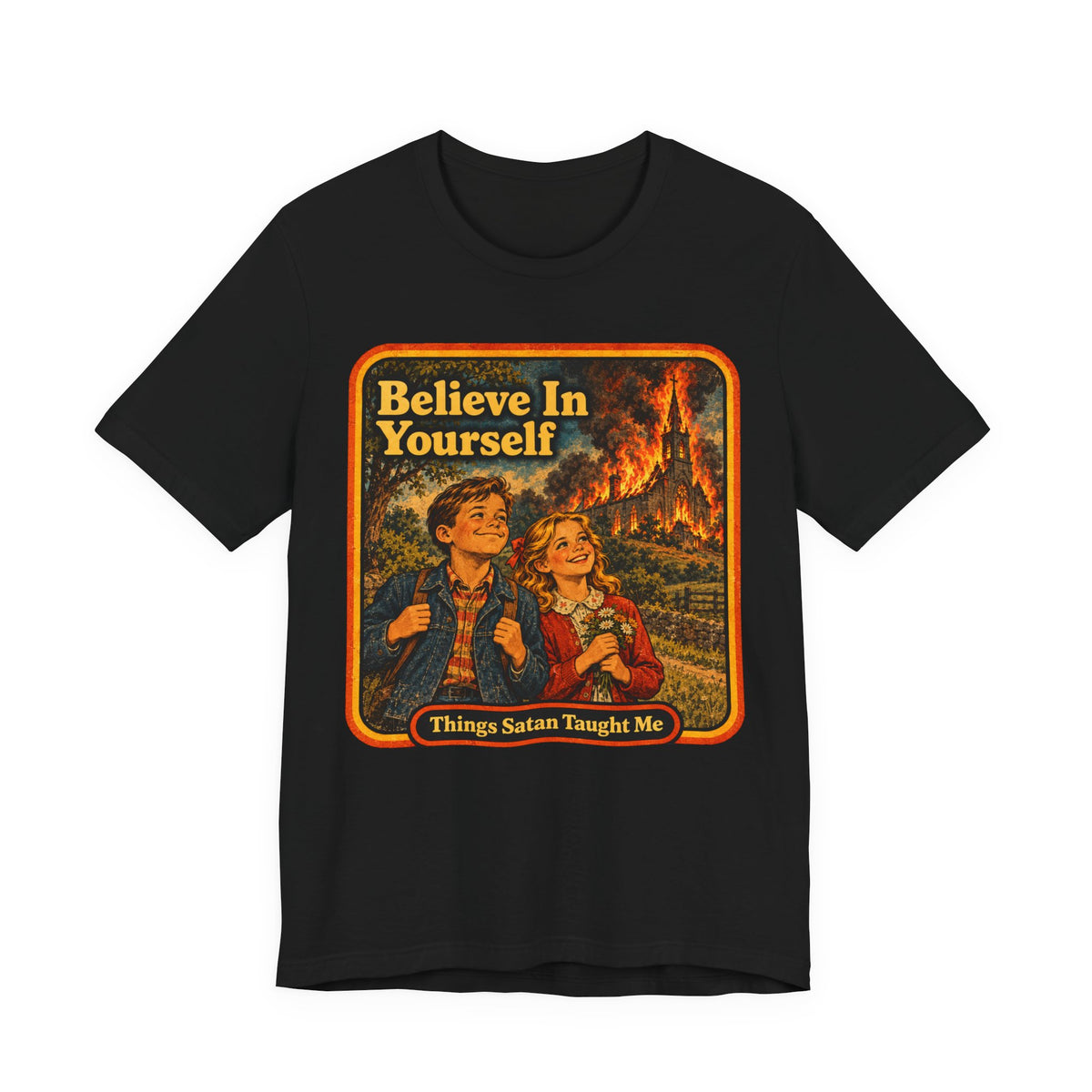 Believe In Yourself Unisex Tee in Black, front