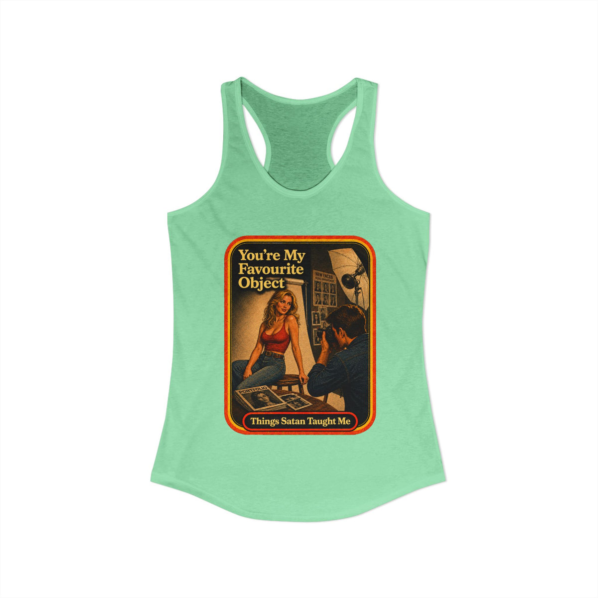 You're My Favourite Object Racerback Tank in Mint, view 2