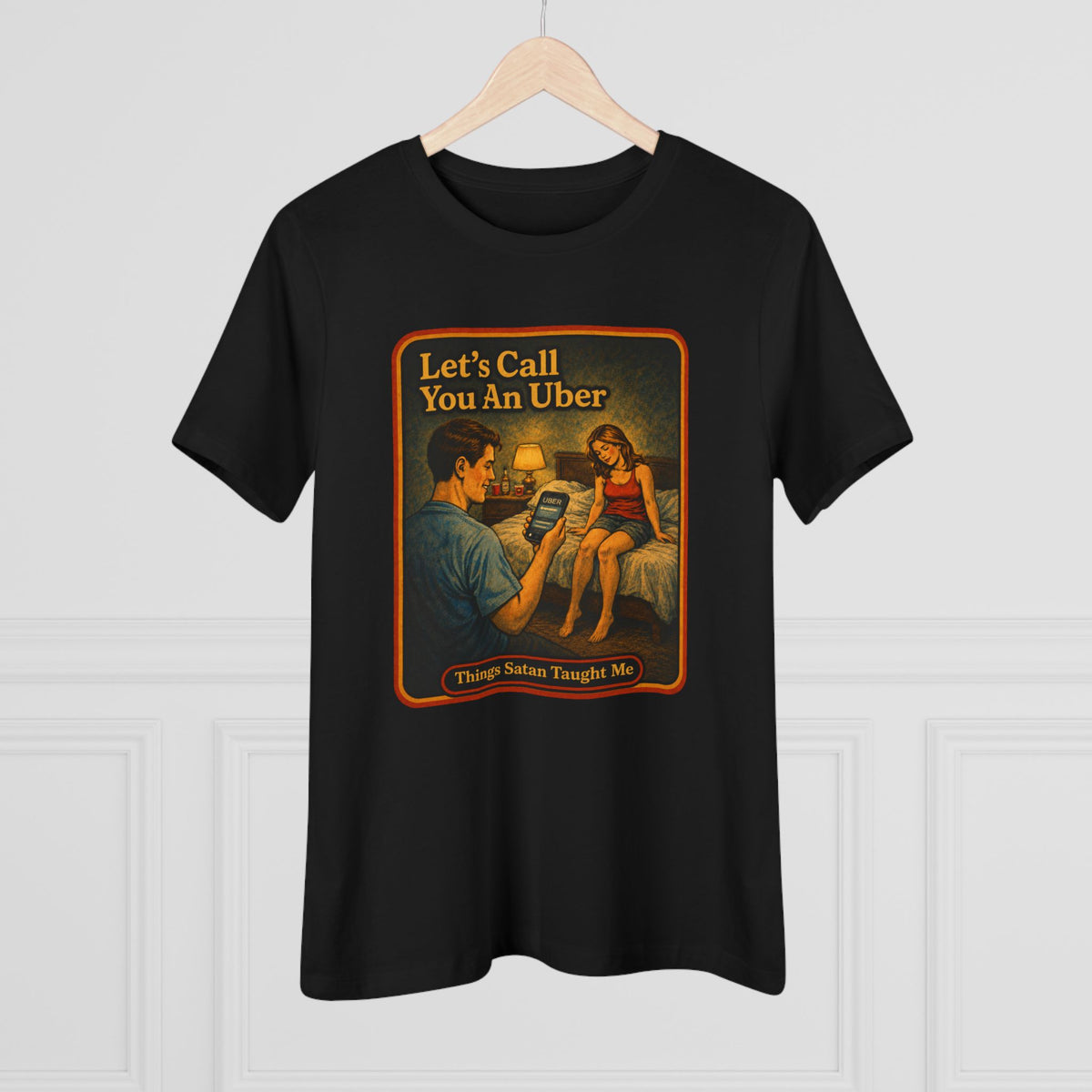 Let's Call You An Uber Women's Tee in Black, view 4