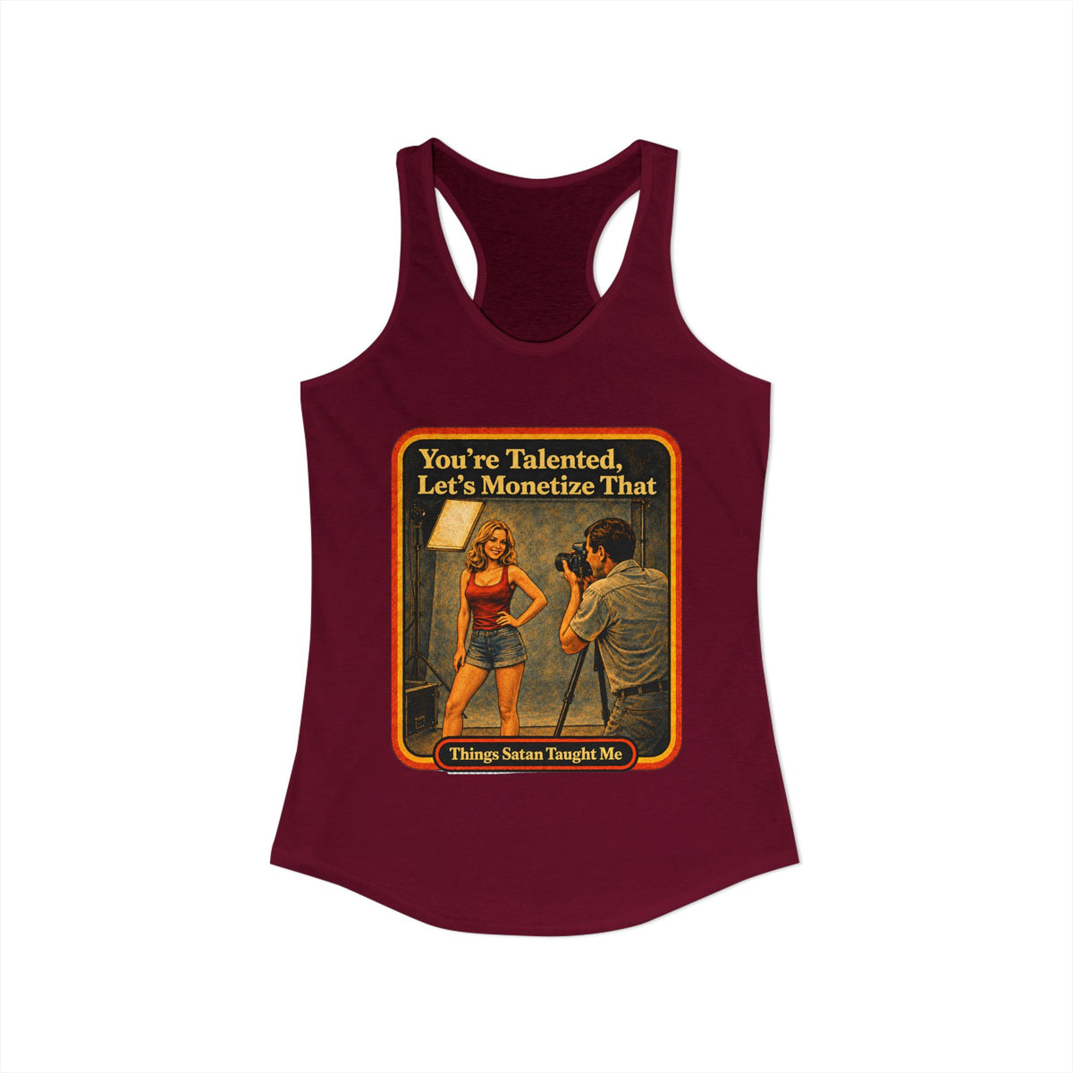 You're Talented, Let's Monetize That Racerback Tank in Cardinal Red, view 2