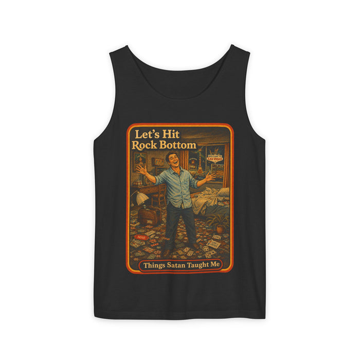 Let's Hit Rock Bottom Wife Beater in black