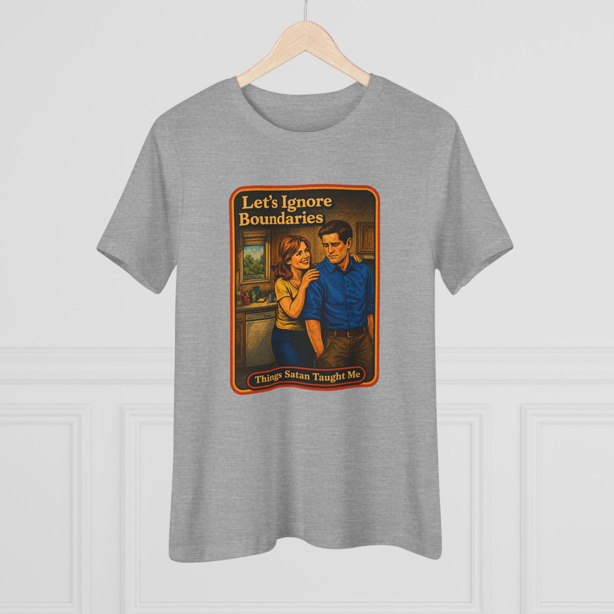 Let's Ignore Boundaries Women's Tee in Athletic Heather, view 4