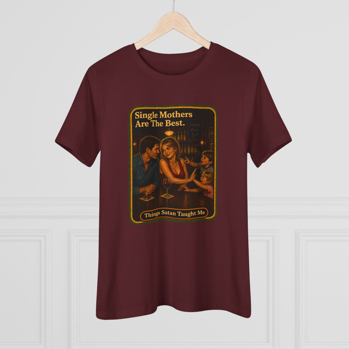 Single Mothers Are The Best Women's Tee in Maroon, view 4