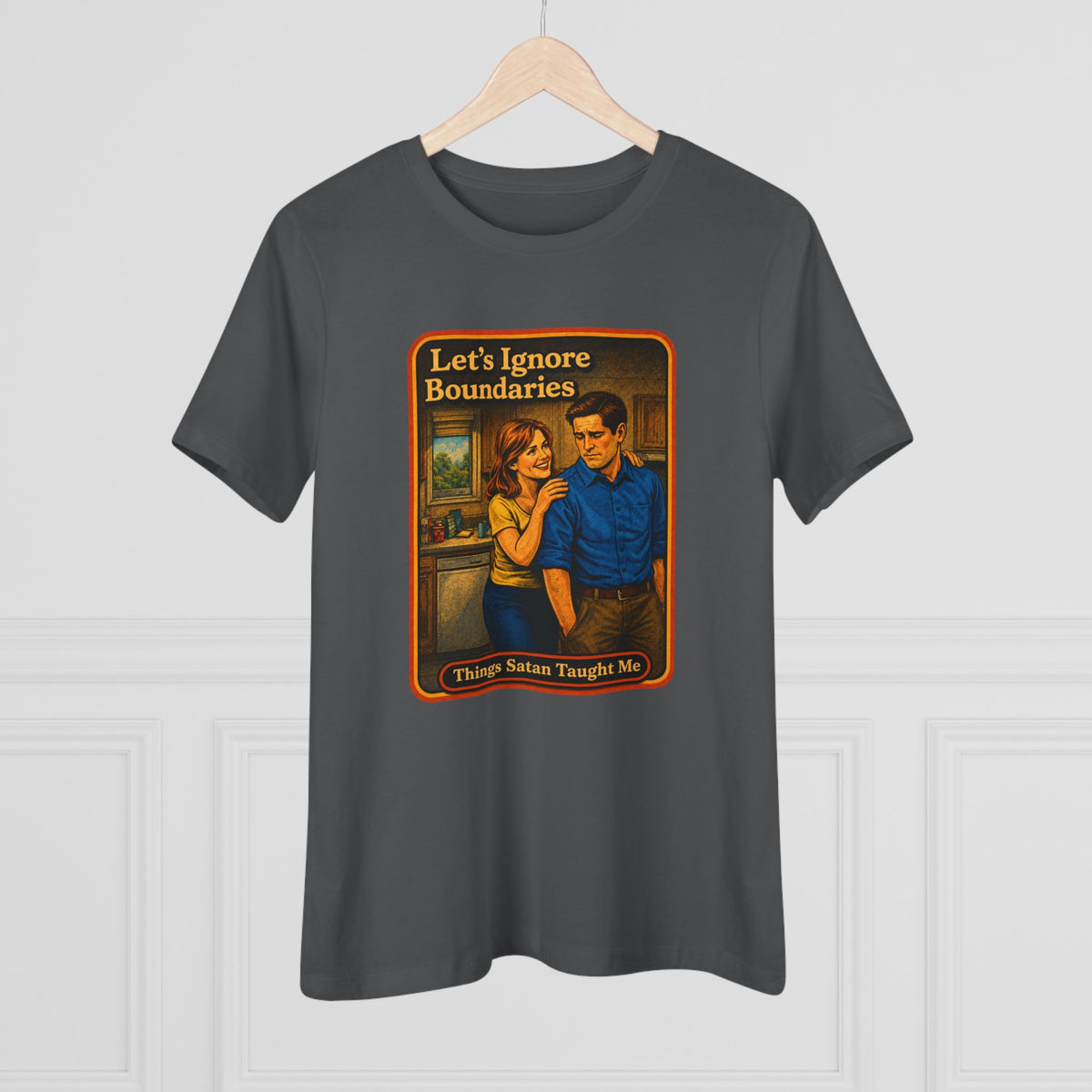 Let's Ignore Boundaries Women's Tee in Asphalt, view 4
