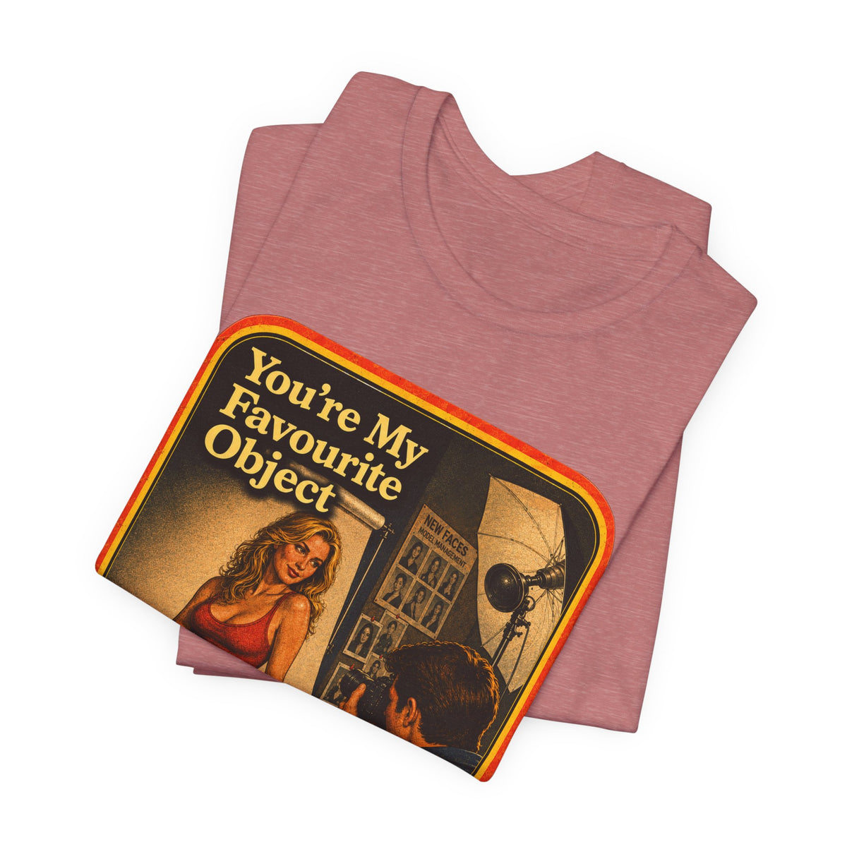 You're My Favourite Object Unisex Tee in Heather Mauve, view 3