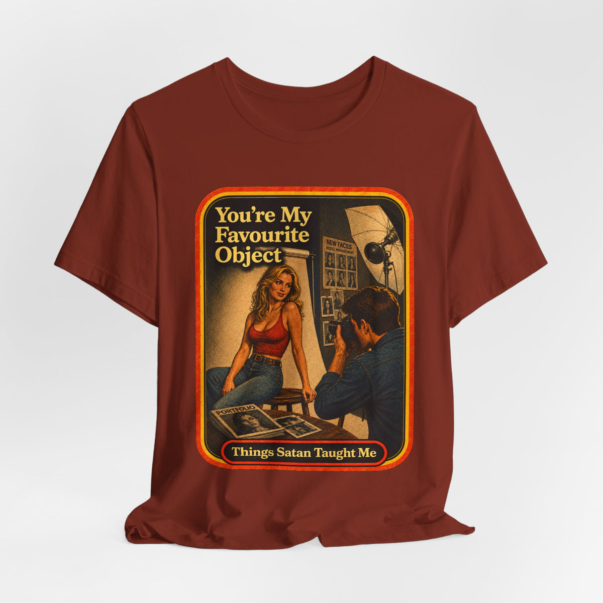 You're My Favourite Object Unisex Tee in Rust, view 4