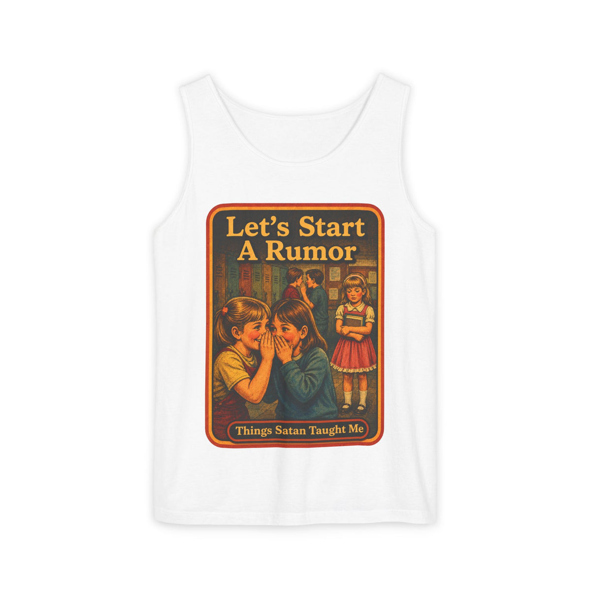 Let's Start A Rumor Wife Beater in White, front