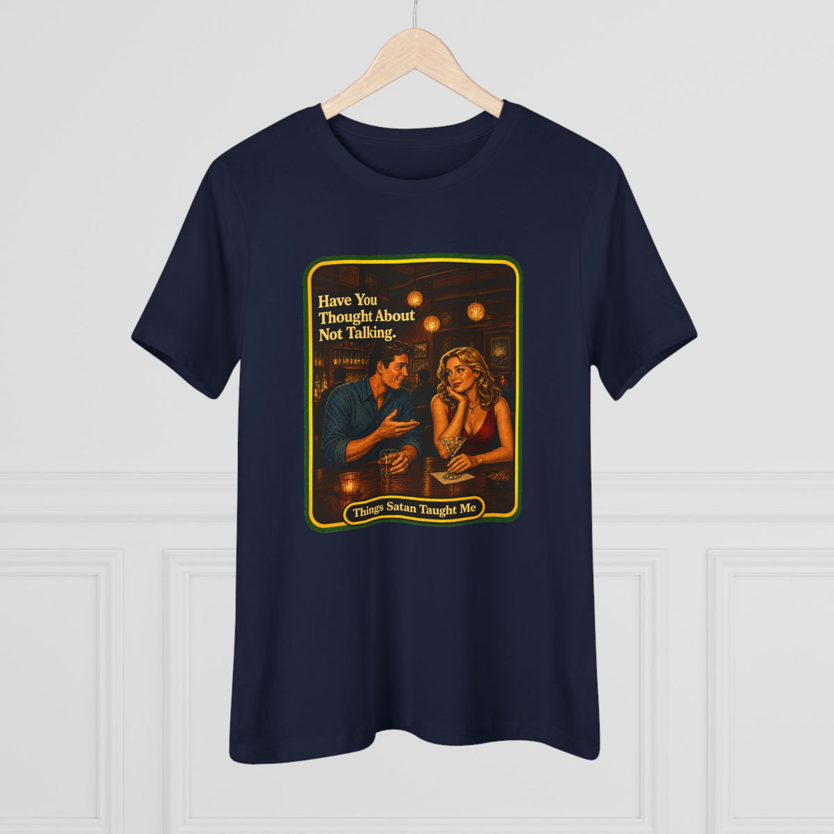 Have You Thought About Not Talking Women's Tee in Navy, view 4