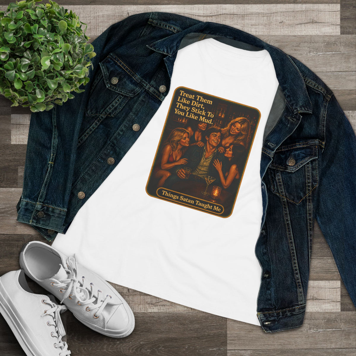 Treat Them Like Dirt Women's Tee in White, view 3