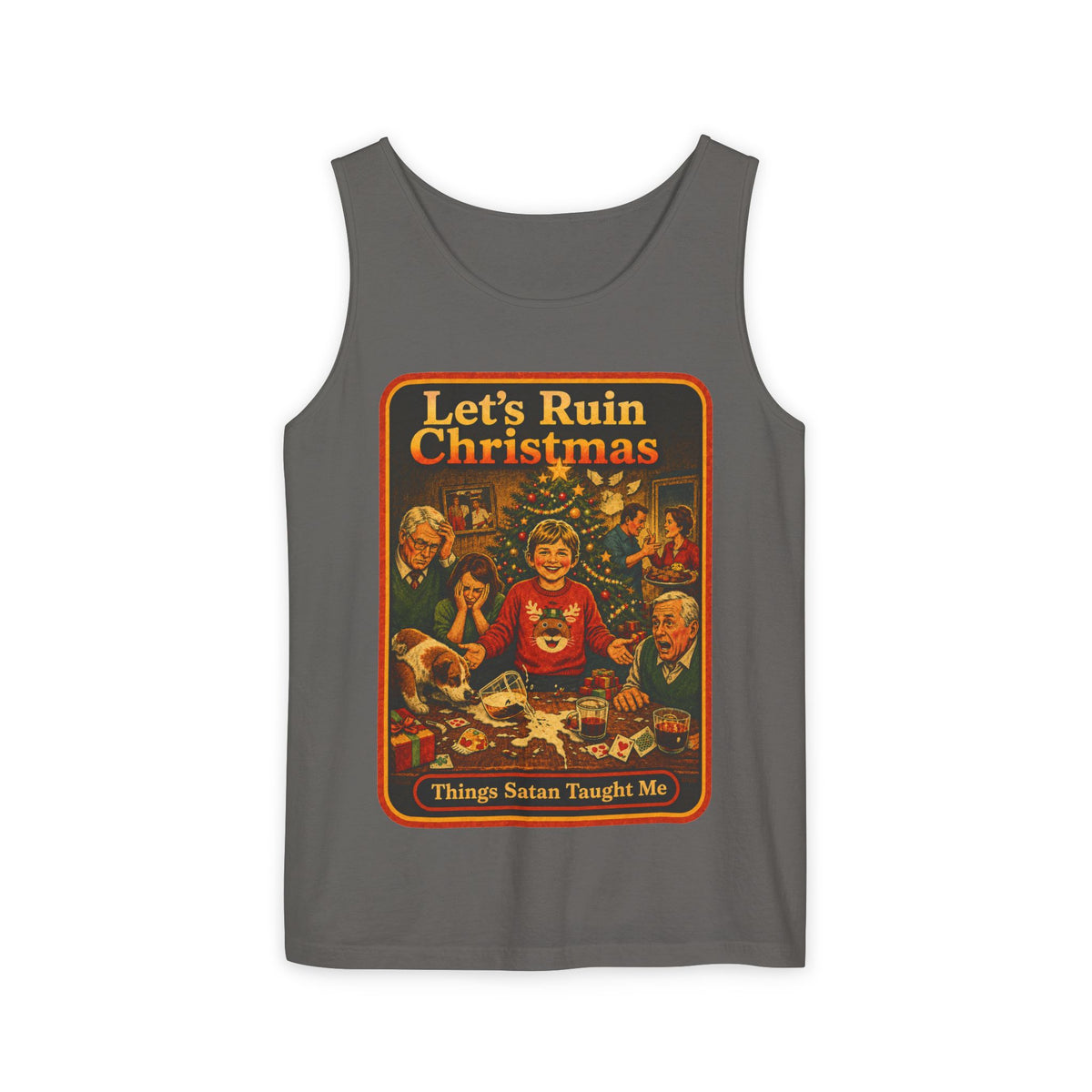 Let's Ruin Christmas Wife Beater in Pepper, front