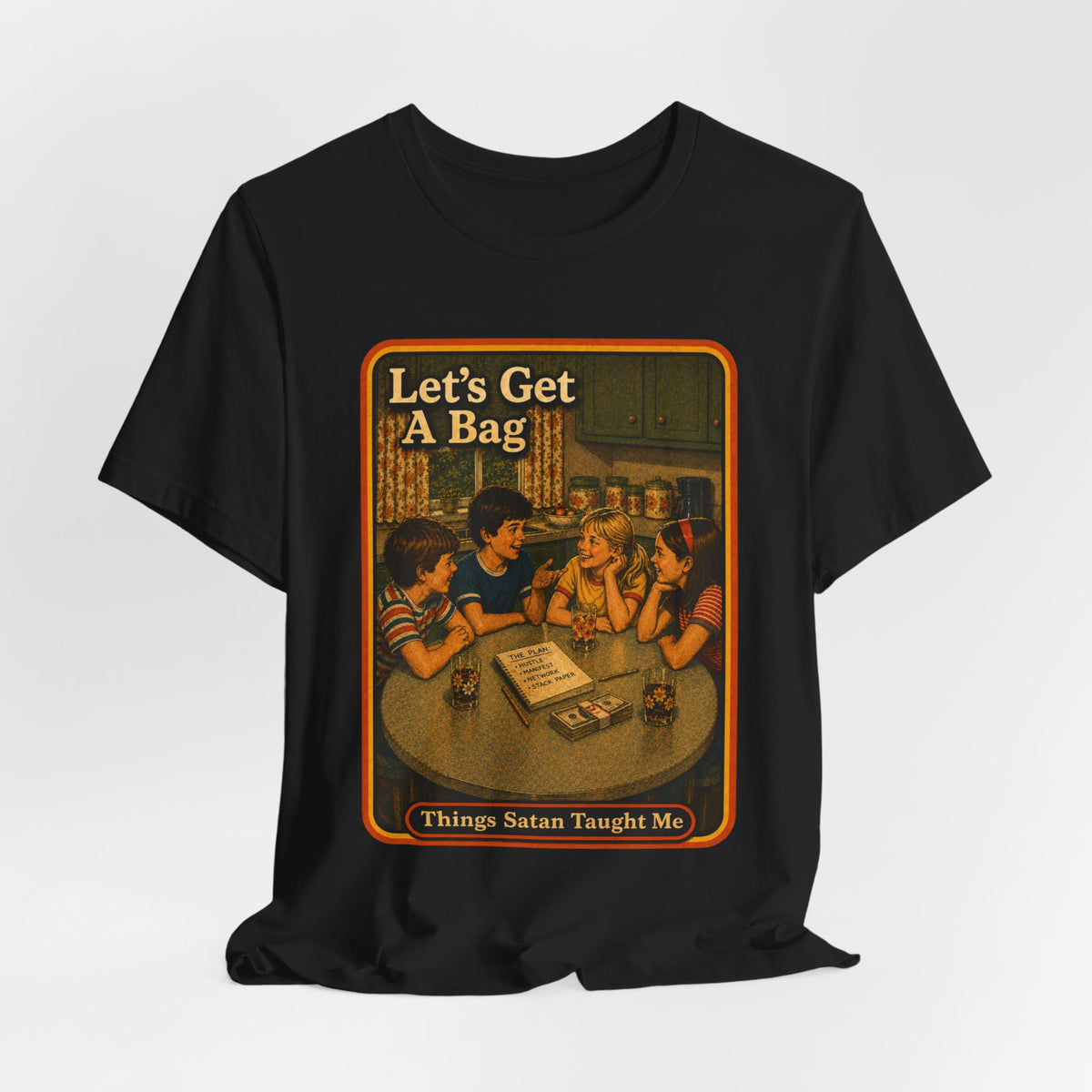 Let's Get Another Bag Unisex Tee in Black, view 4