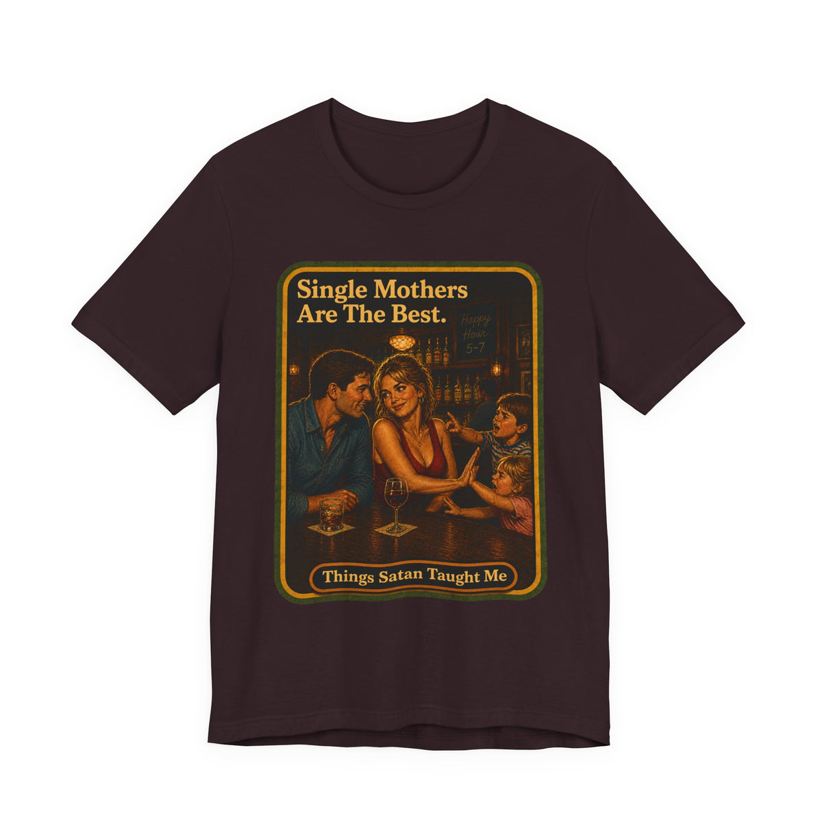 Single Mothers Are The Best Unisex Tee in Oxblood Black, front