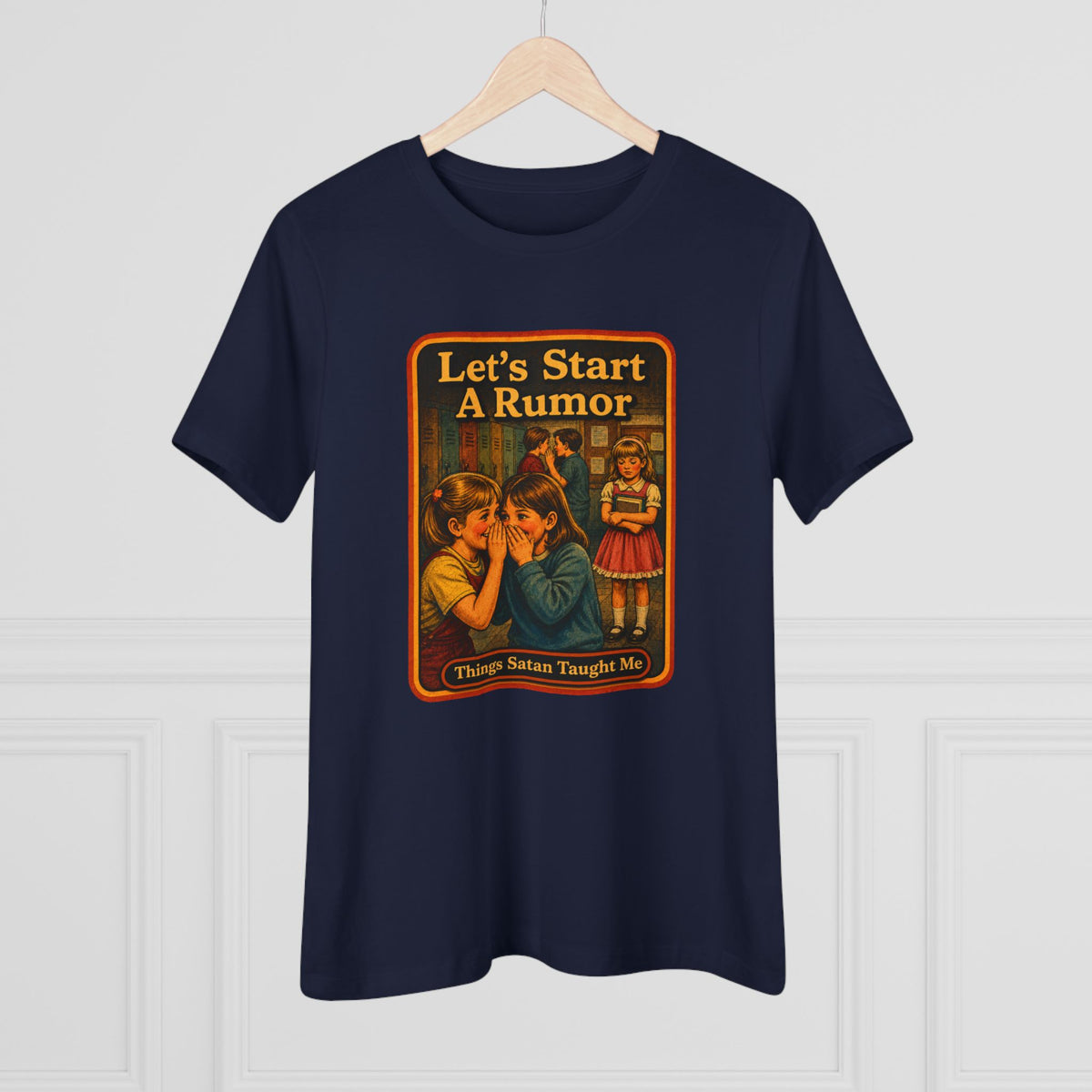 Let's Start A Rumor Women's Tee in Navy, view 4