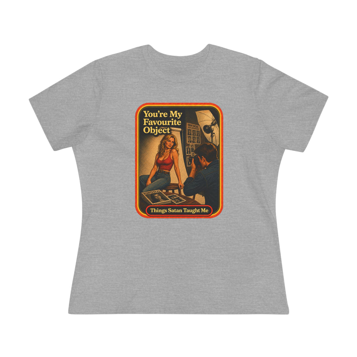 You're My Favourite Object Women's Tee in Athletic Heather, front