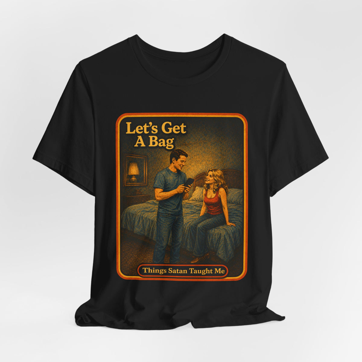Let's Get A Bag Unisex Tee in Black, view 4
