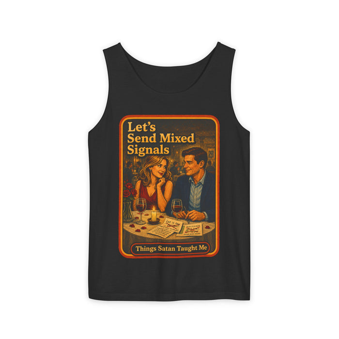 Let's Send Mixed Signals Wife Beater in black