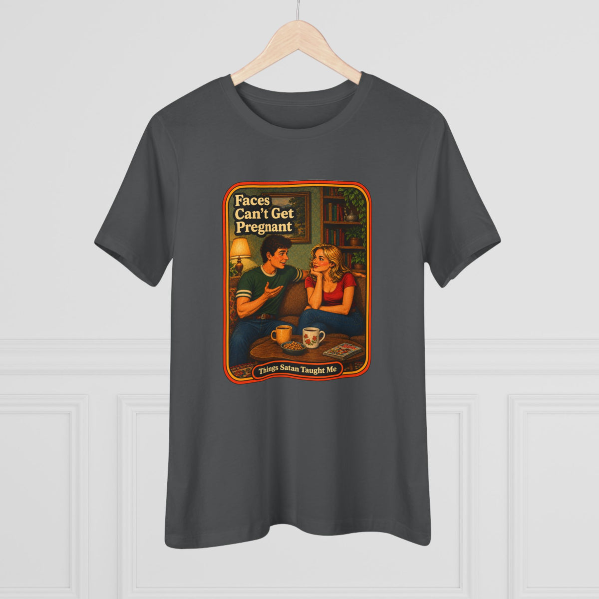 Faces Can't Get Pregnant Women's Tee in Asphalt, view 4