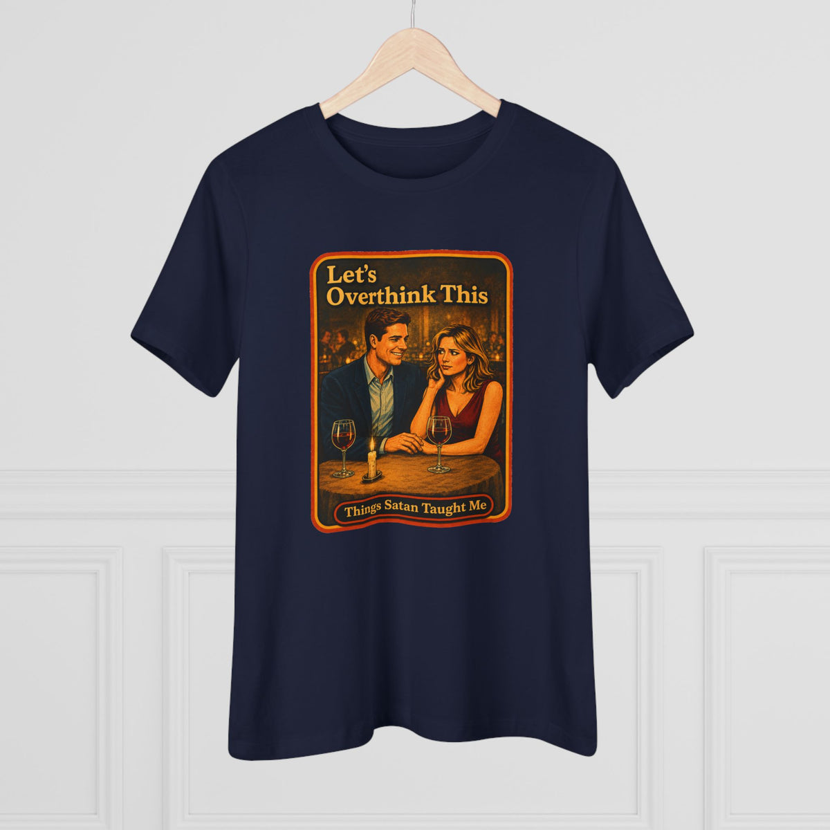 Let's Overthink This Women's Tee in Navy, view 4