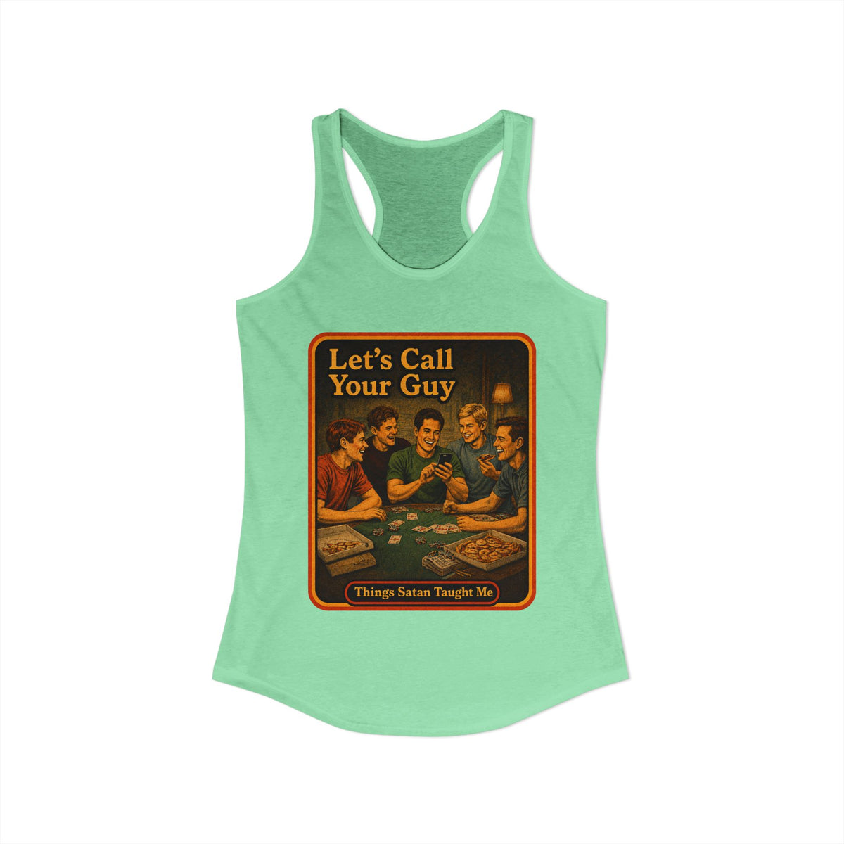 Let's Call Your Guy Racerback Tank in Mint, view 2