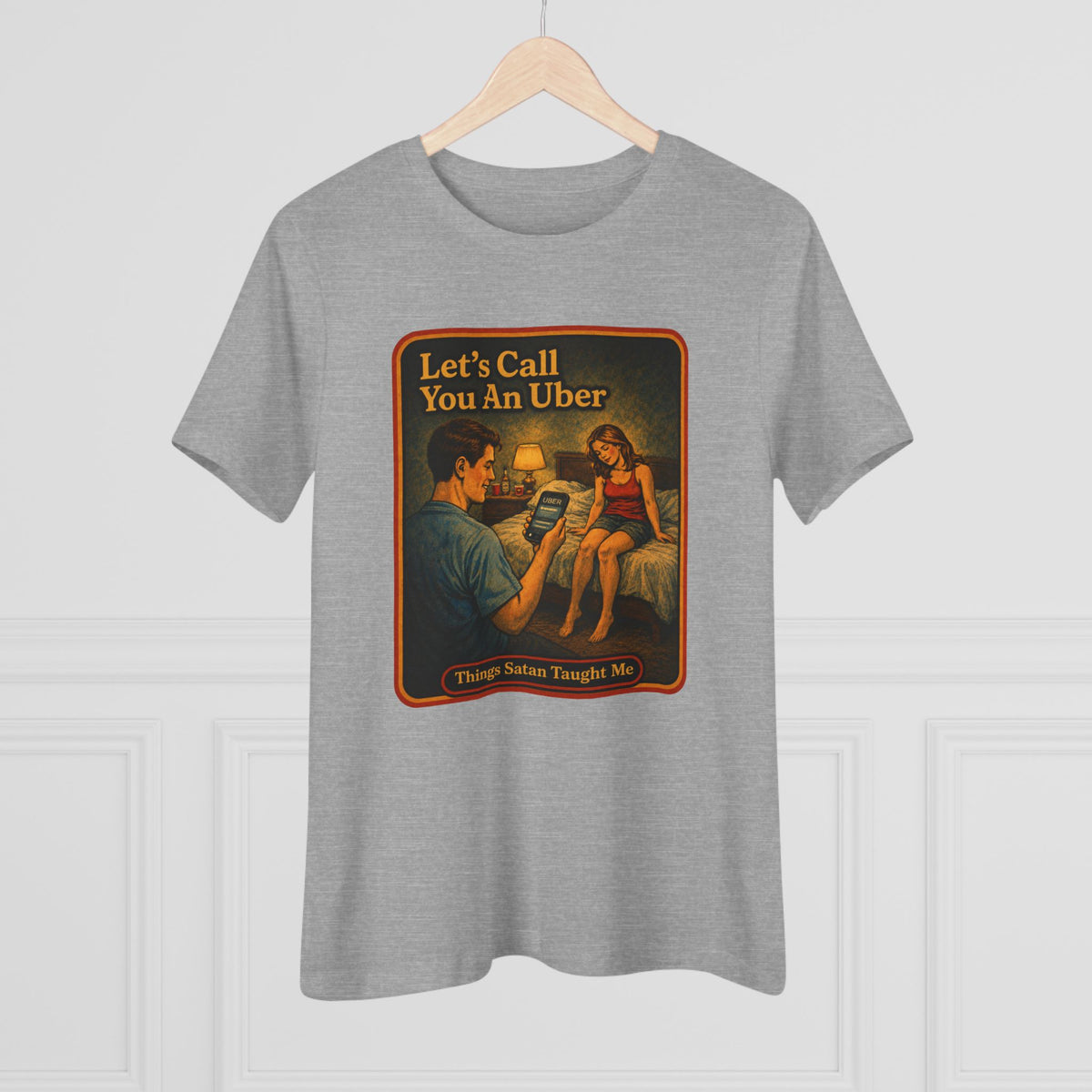 Let's Call You An Uber Women's Tee in Athletic Heather, view 4