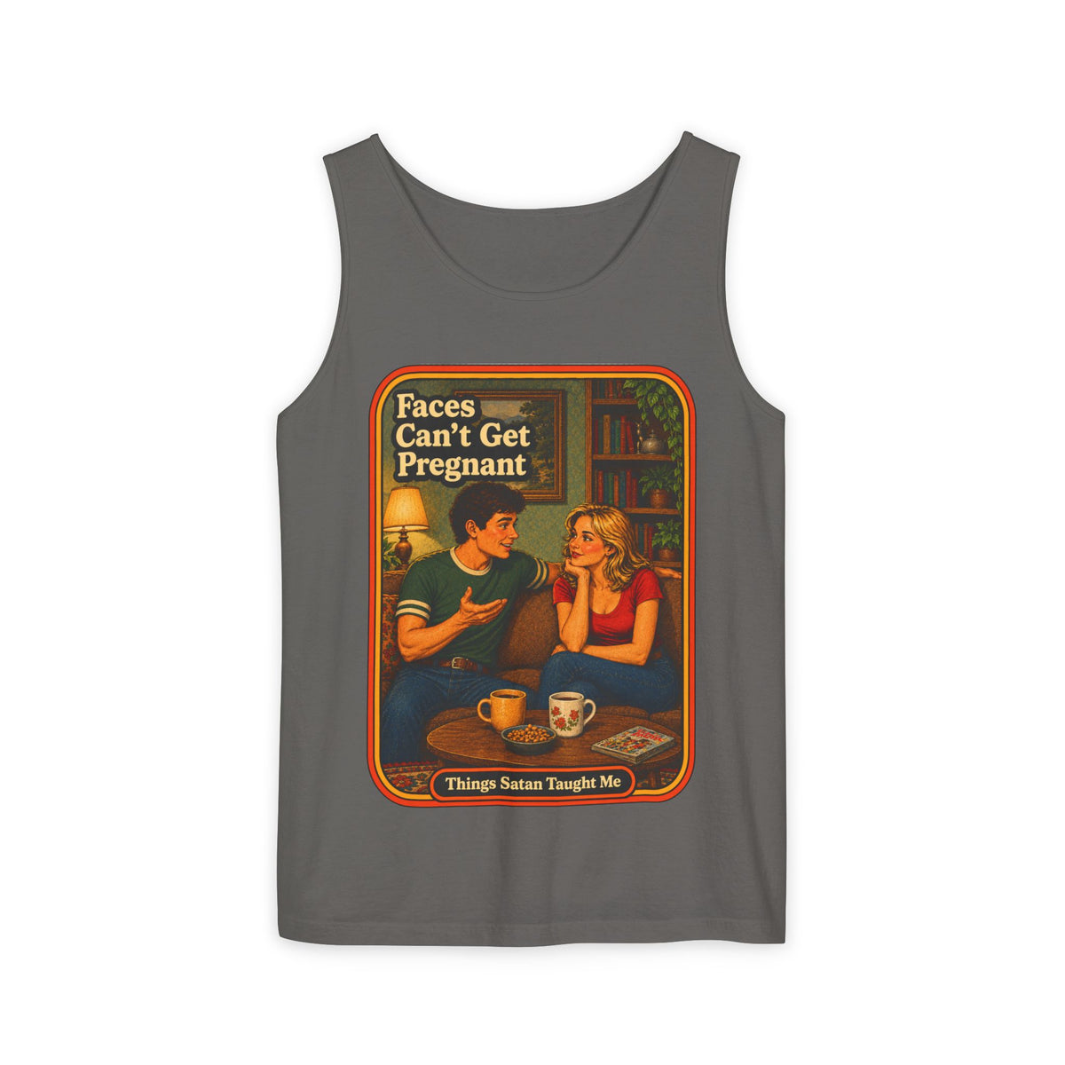 Faces Can't Get Pregnant Wife Beater in Pepper, front