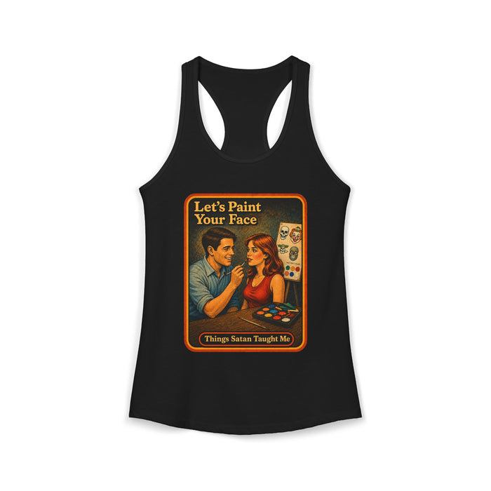 Let's Paint Your Face Racerback Tank in black