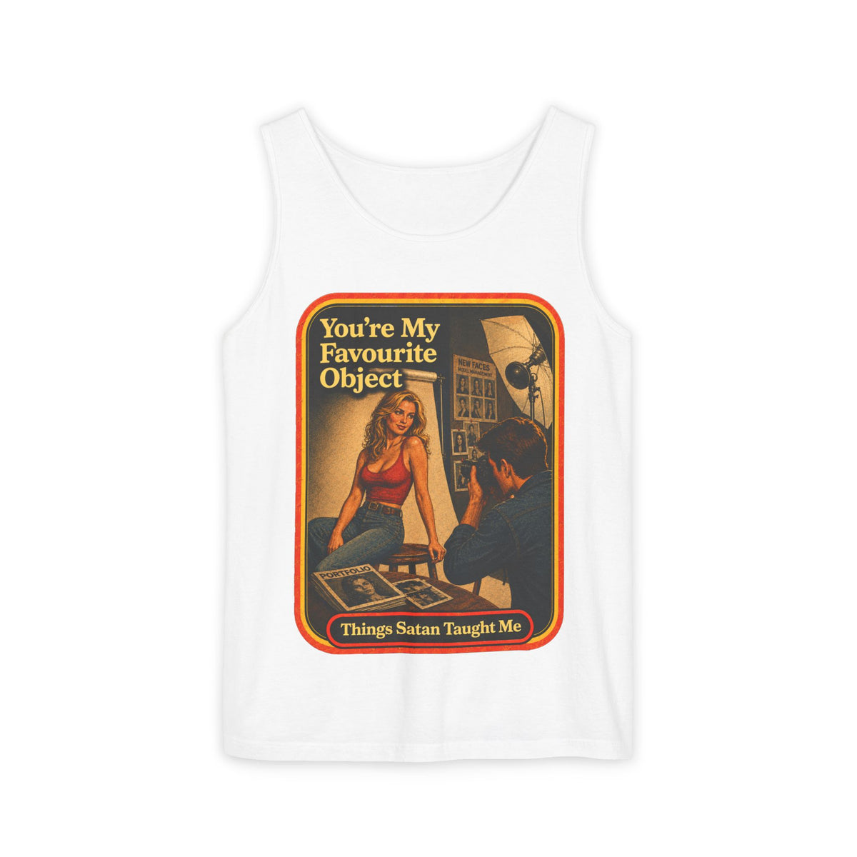 You're My Favourite Object Wife Beater in White, front