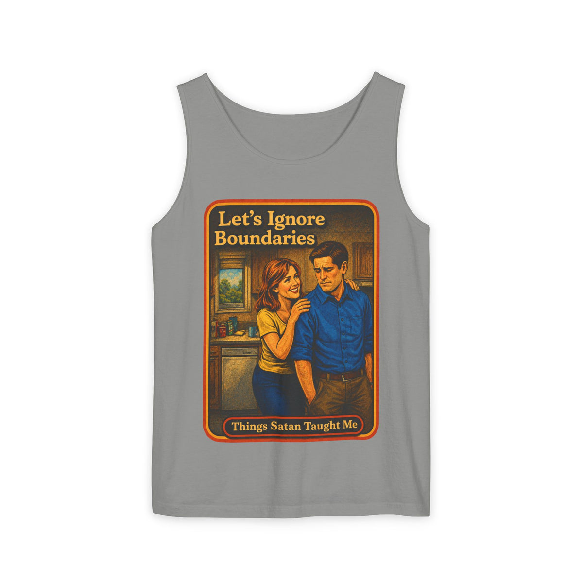 Let's Ignore Boundaries Wife Beater in Granite, front