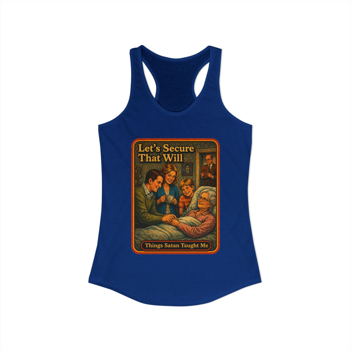 Let's Secure That Will Racerback Tank in Royal, view 2