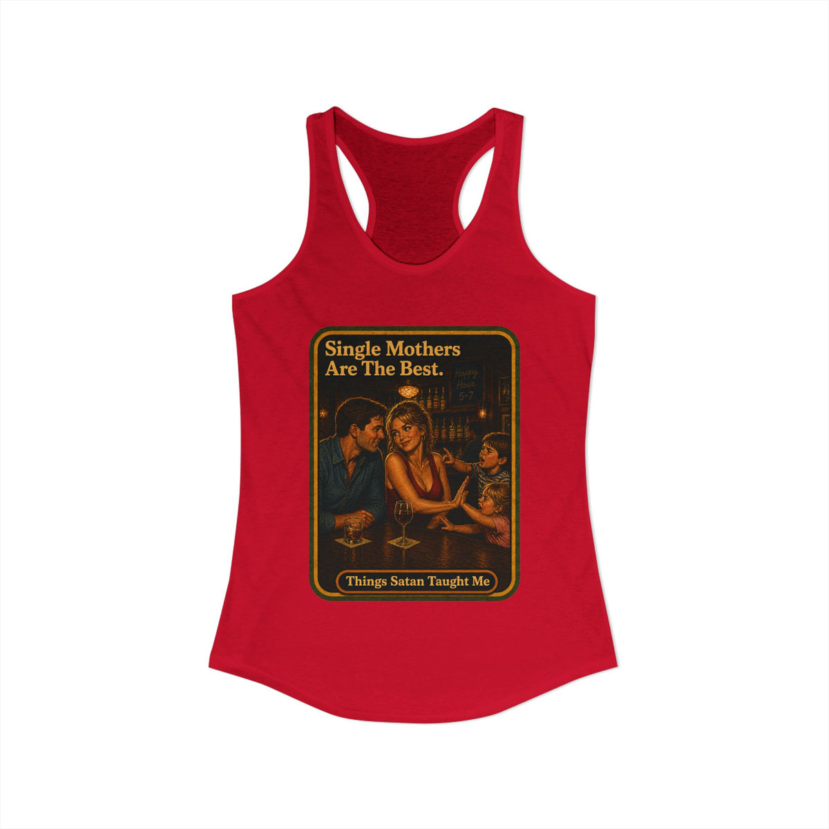 Single Mothers Are The Best Racerback Tank in Red, view 2