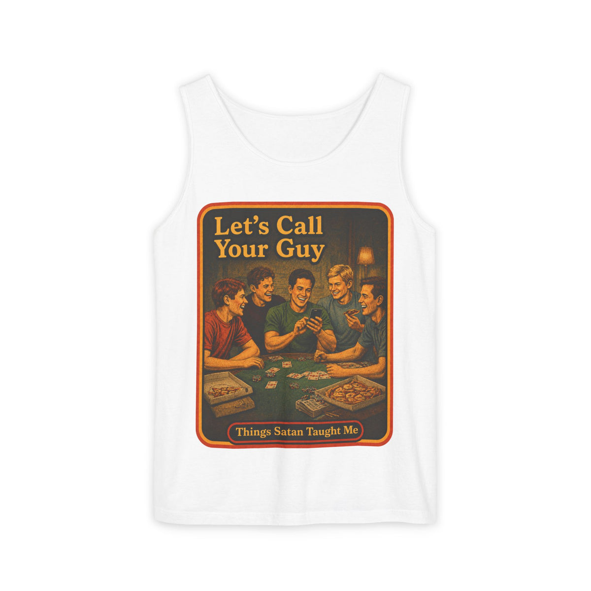 Let's Call Your Guy Wife Beater in White, front