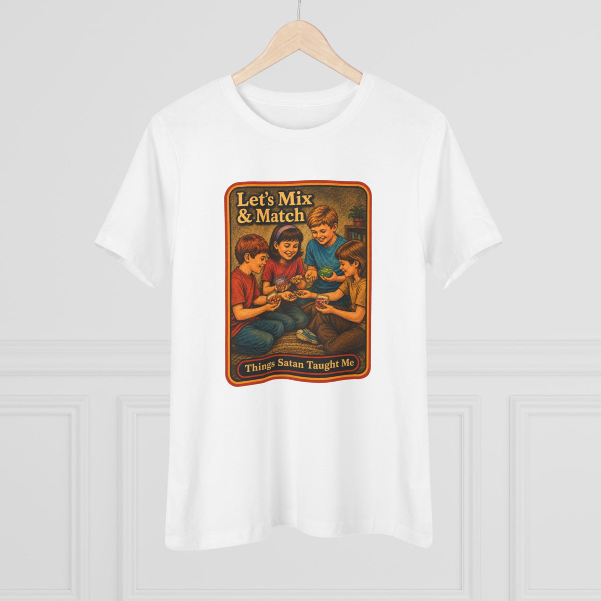 Let's Mix And Match Women's Tee in White, view 4