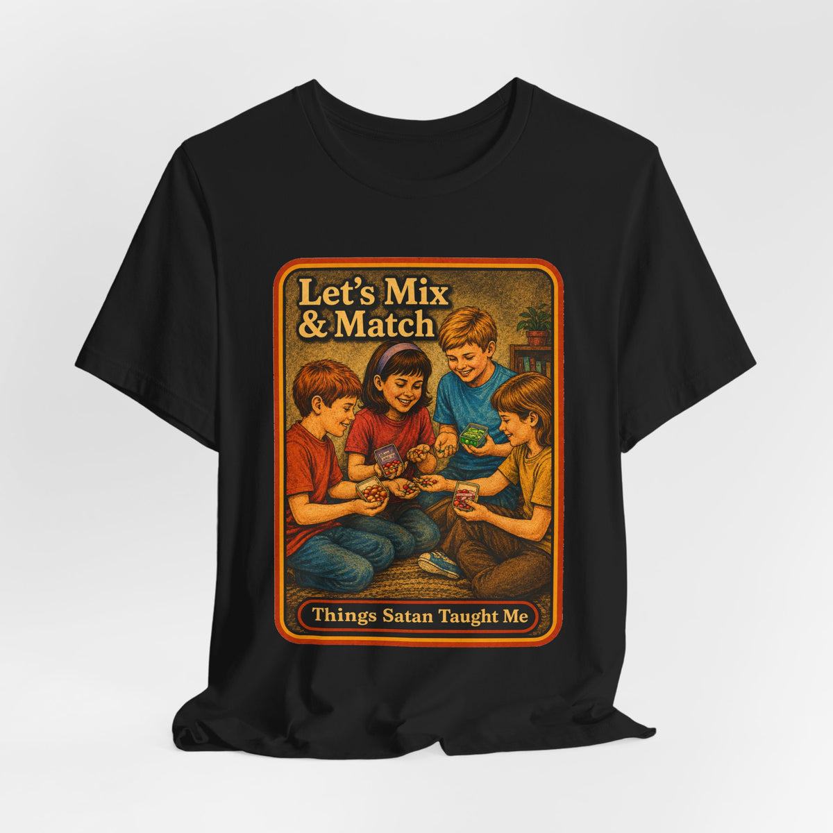 Let's Mix And Match Unisex Tee in Black, view 4