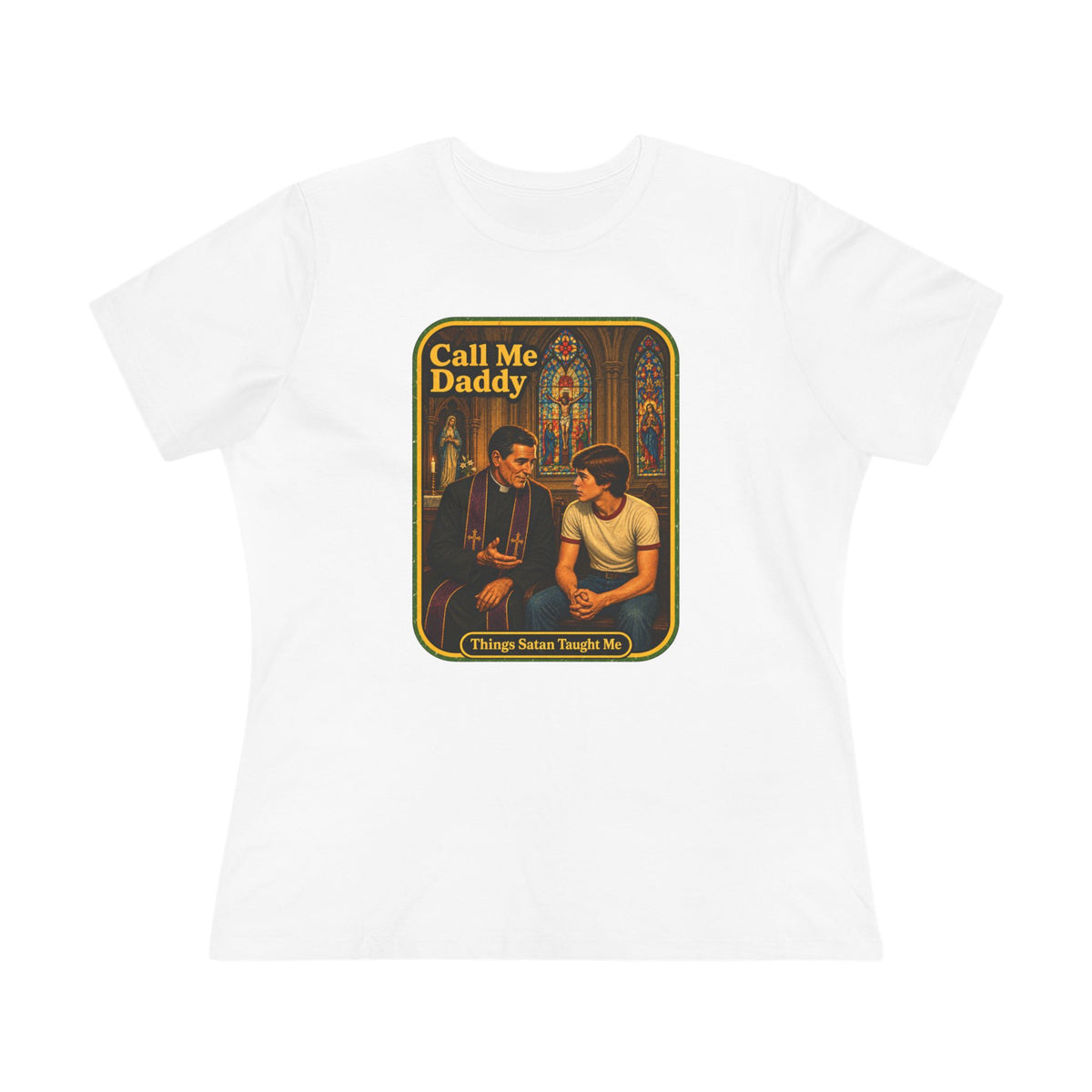 Call Me Daddy Women's Tee in White, front