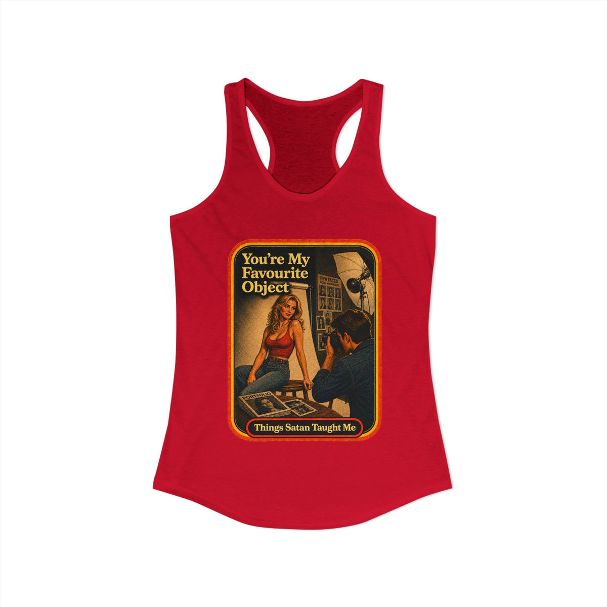 You're My Favourite Object Racerback Tank in Red, view 2
