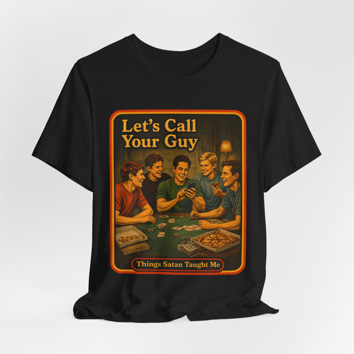 Let's Call Your Guy Unisex Tee in Black, view 4