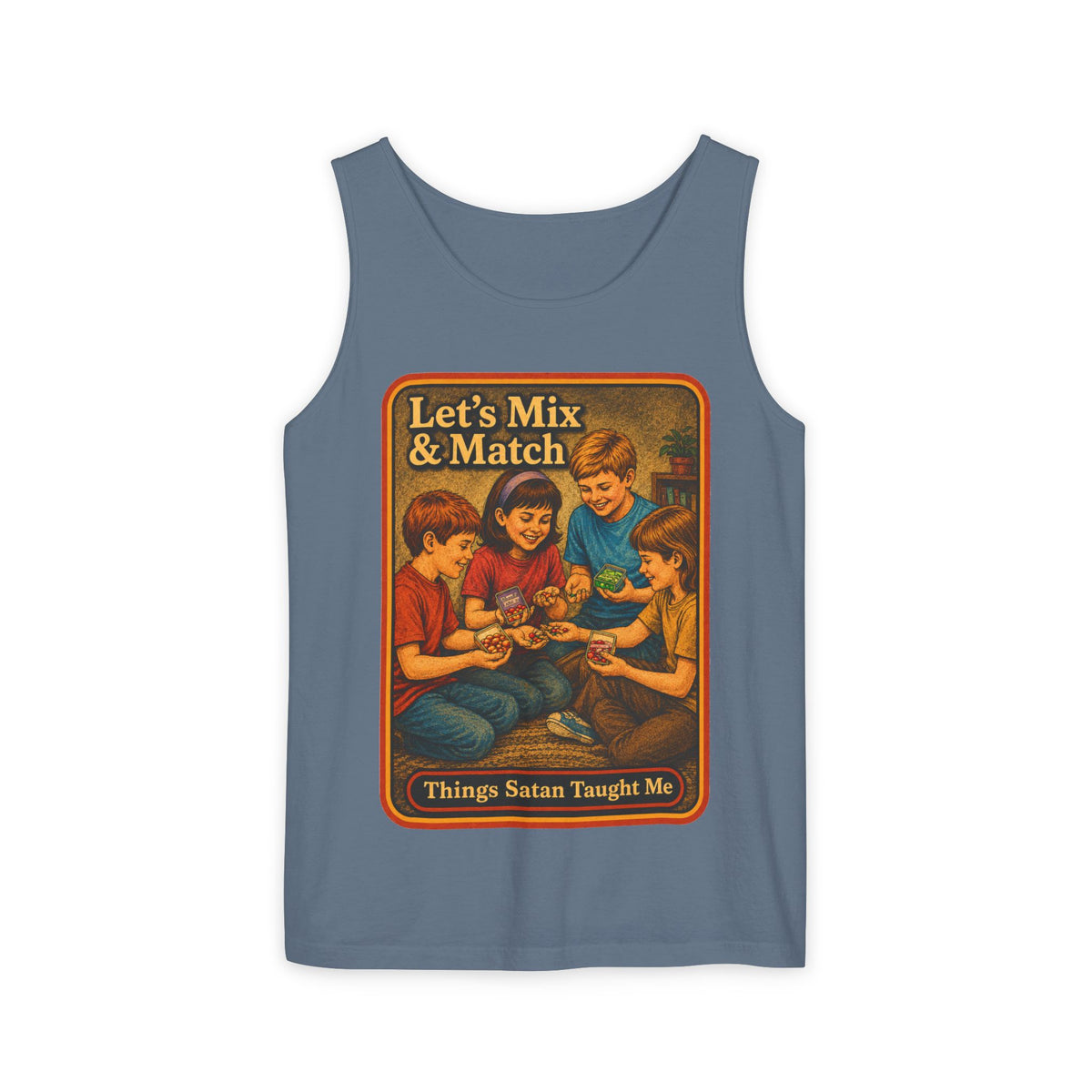 Let's Mix And Match Wife Beater in Blue Jean, front