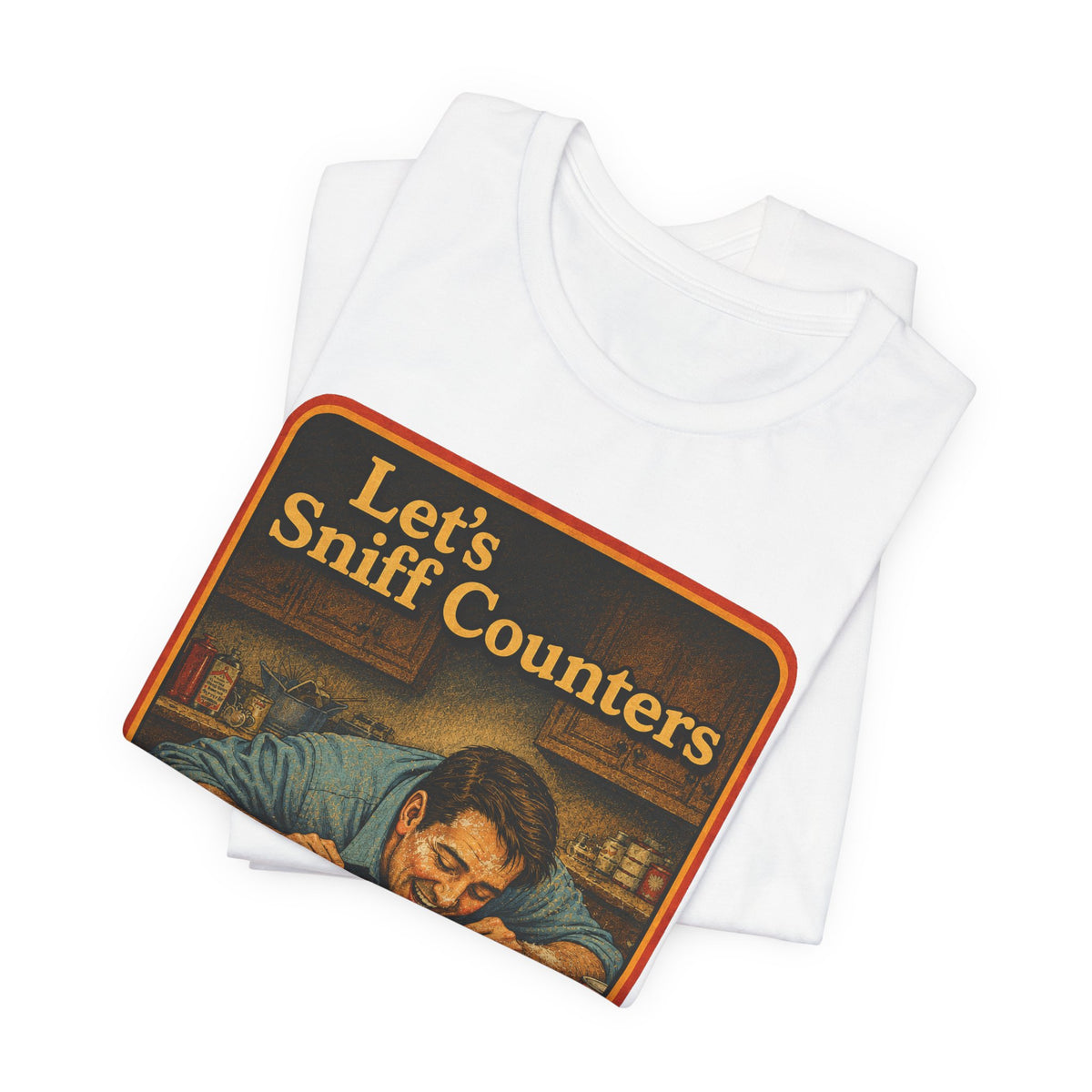 Let's Sniff Counters Unisex Tee in White, view 3
