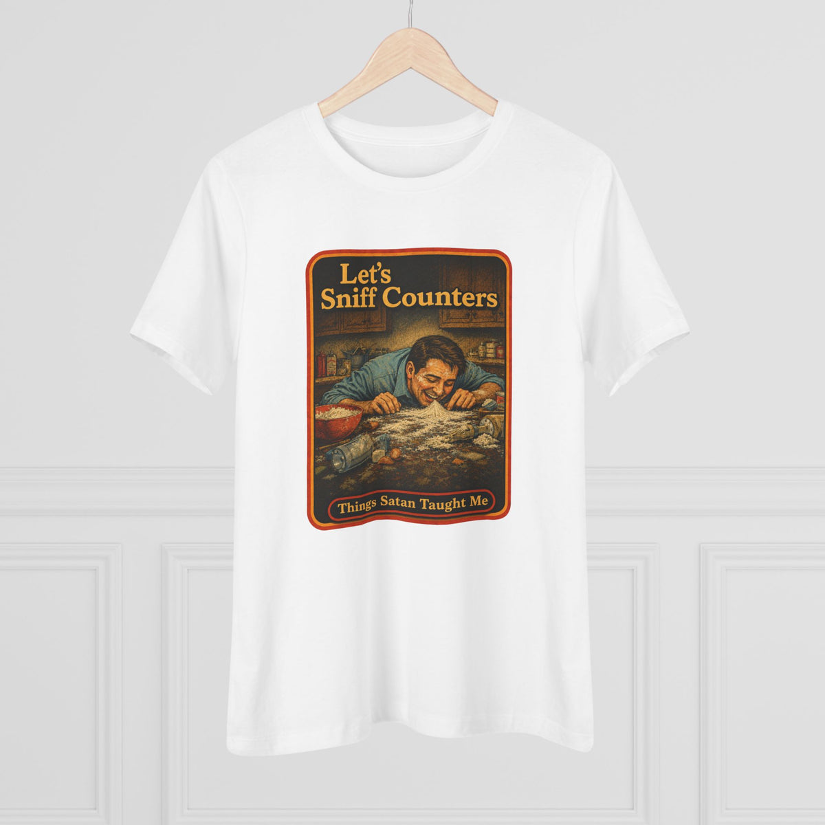 Let's Sniff Counters Women's Tee in White, view 4