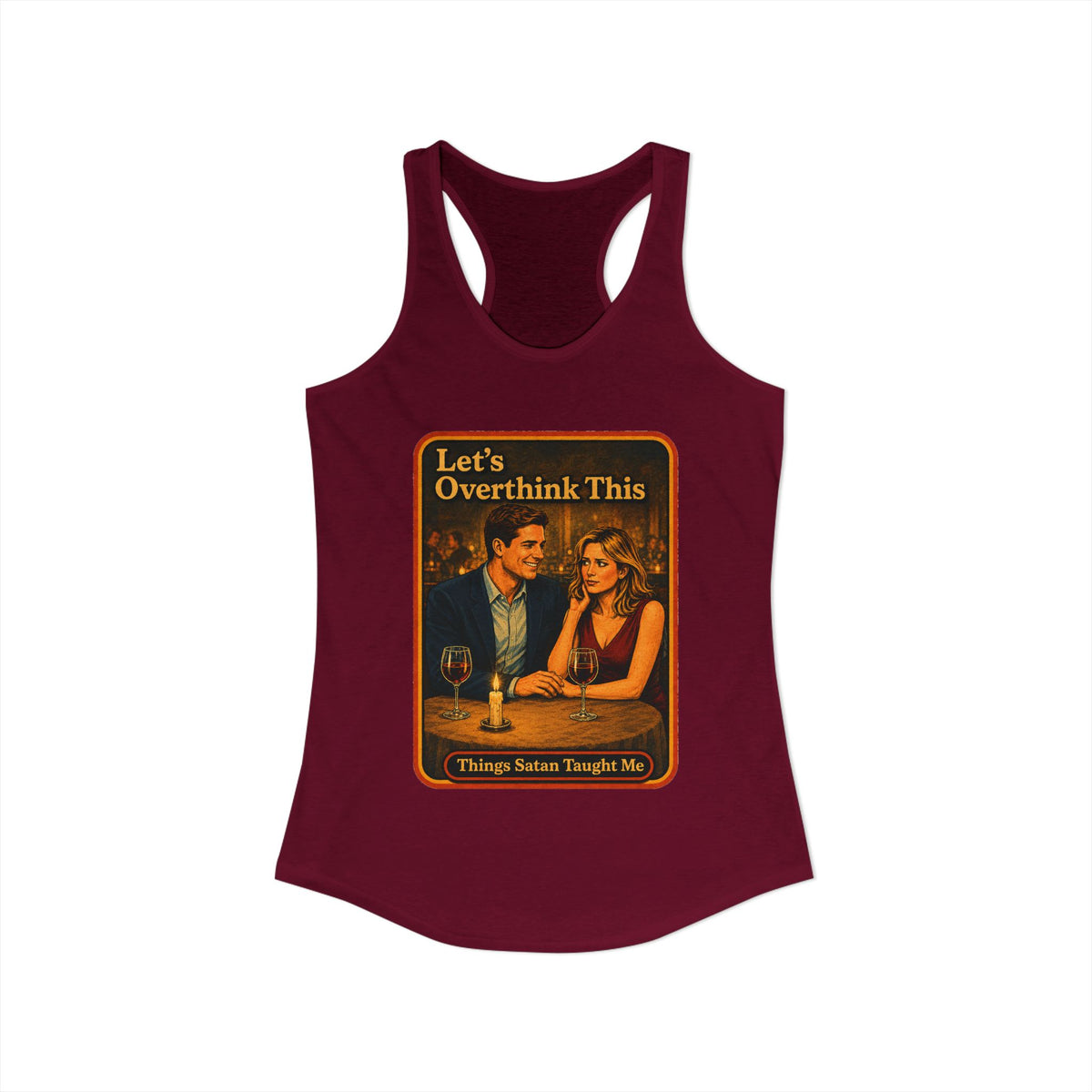 Let's Overthink This Racerback Tank in Cardinal Red, view 2