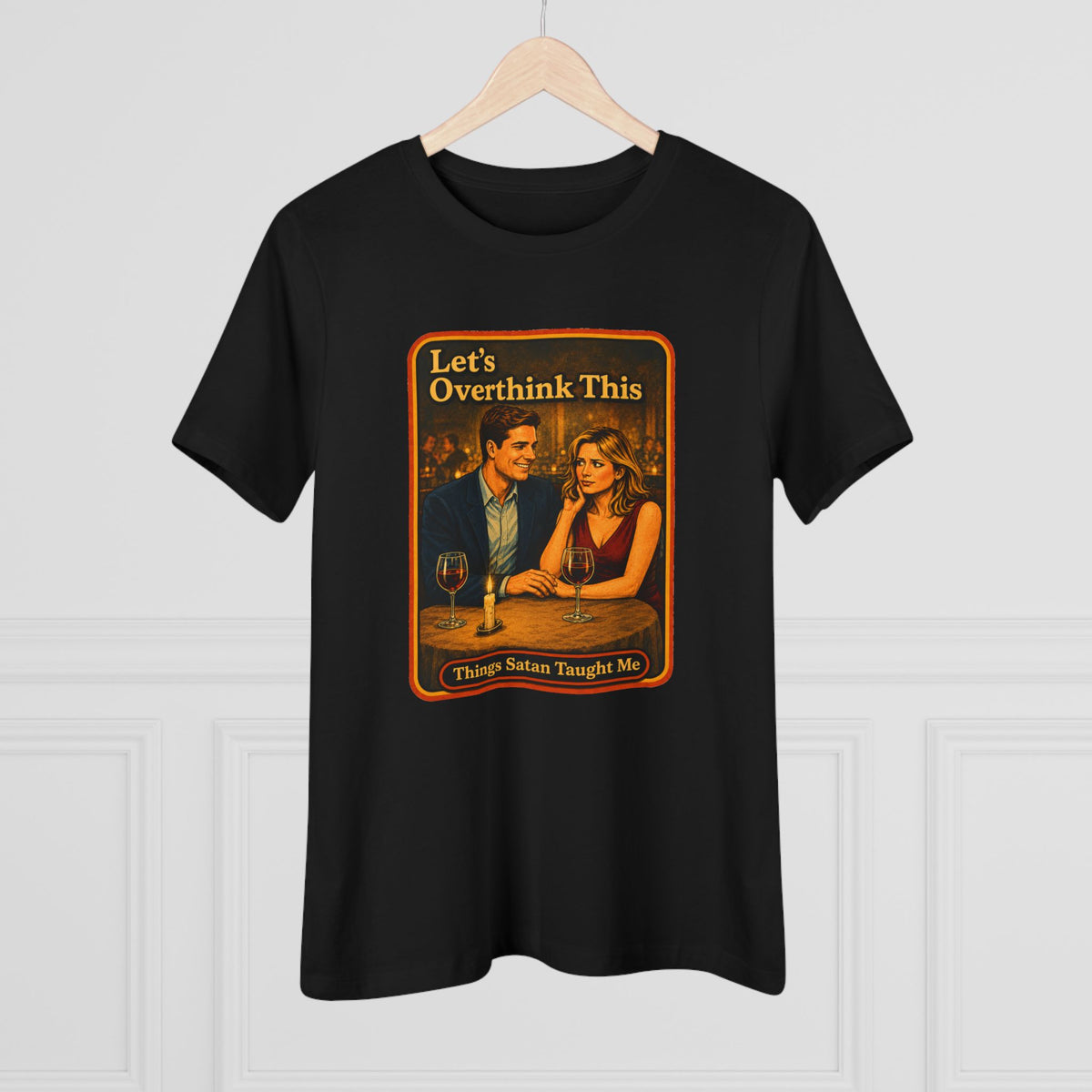 Let's Overthink This Women's Tee in Black, view 4